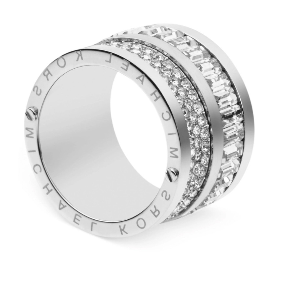 Michael Kors Black and Silver Band Ring